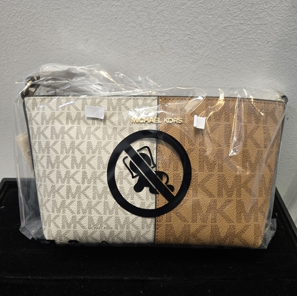 Michael Kors Jet Set Small Two-Tone Logo Crossbody In Deer Multi New With Tags - Picture 7 of 8